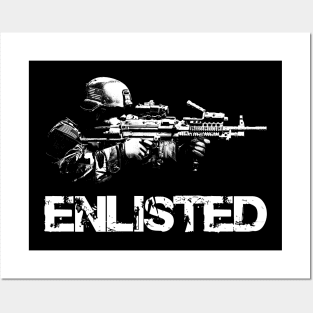 Enlisted Funny Military Machine Gunner Posters and Art